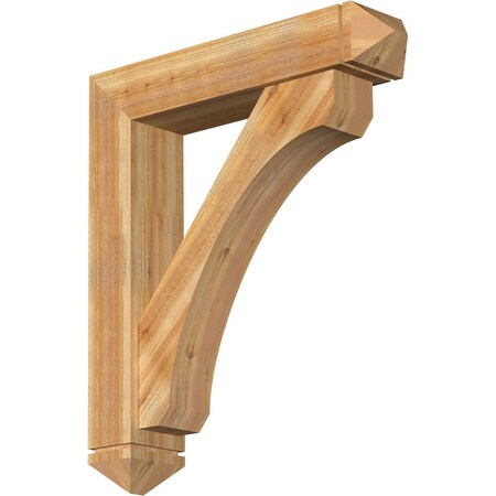 Ekena Millwork Legacy Arts and Crafts Rough Sawn Bracket w/ Offset Brace, Western Red Cedar, 8"W x 38"D x 44"H BKT0806X38X44LEC03RWR
